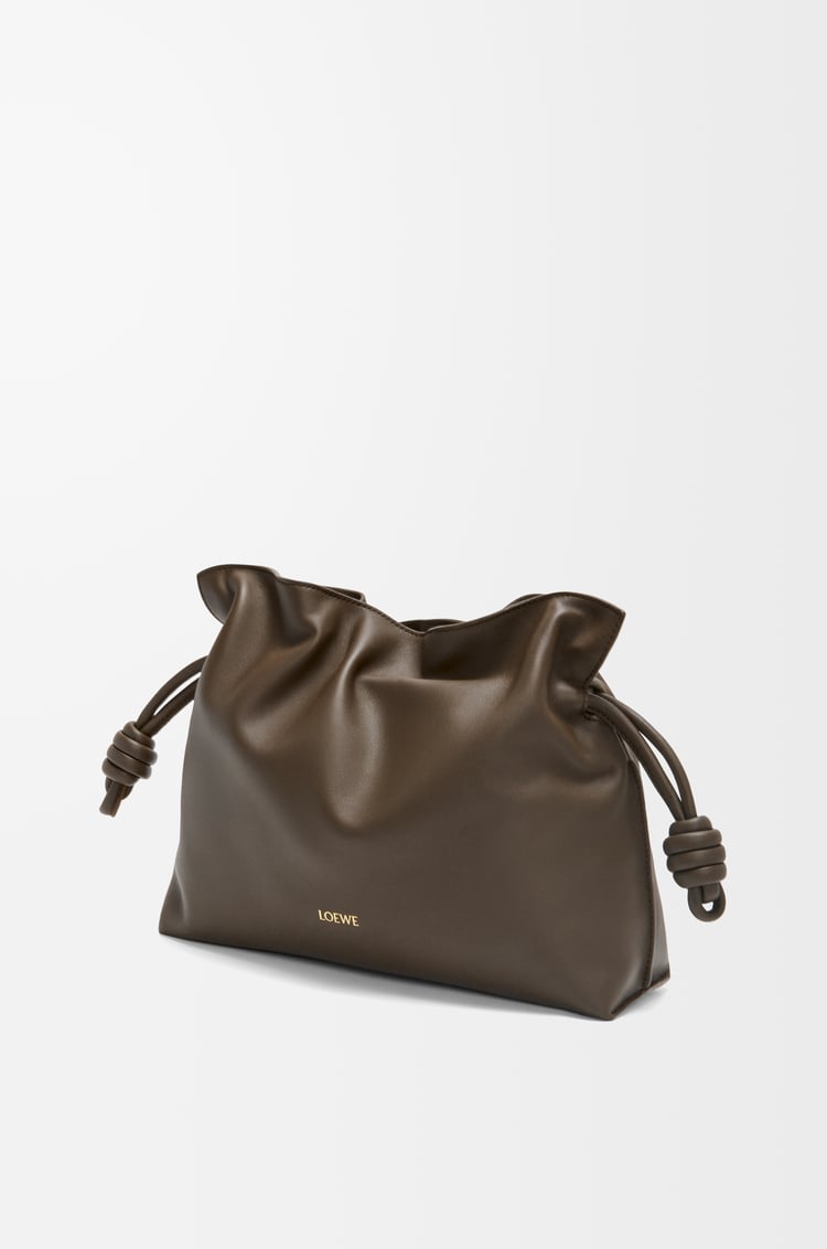 LOEWE Medium Flamenco clutch in nappa calfskin Chocolate