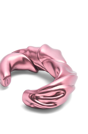 LOEWE Large nappa twist cuff in sterling silver Light Pink plp_rd