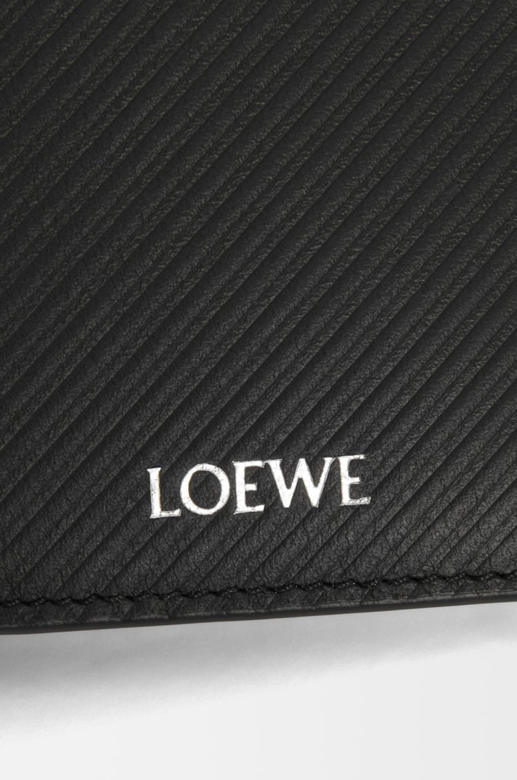 LOEWE Slim compact walllet in textured classic calfskin Black