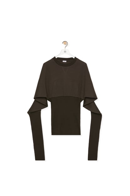 LOEWE Sweatshirt in wool and cashmere Brown Melange/Coffee plp_rd