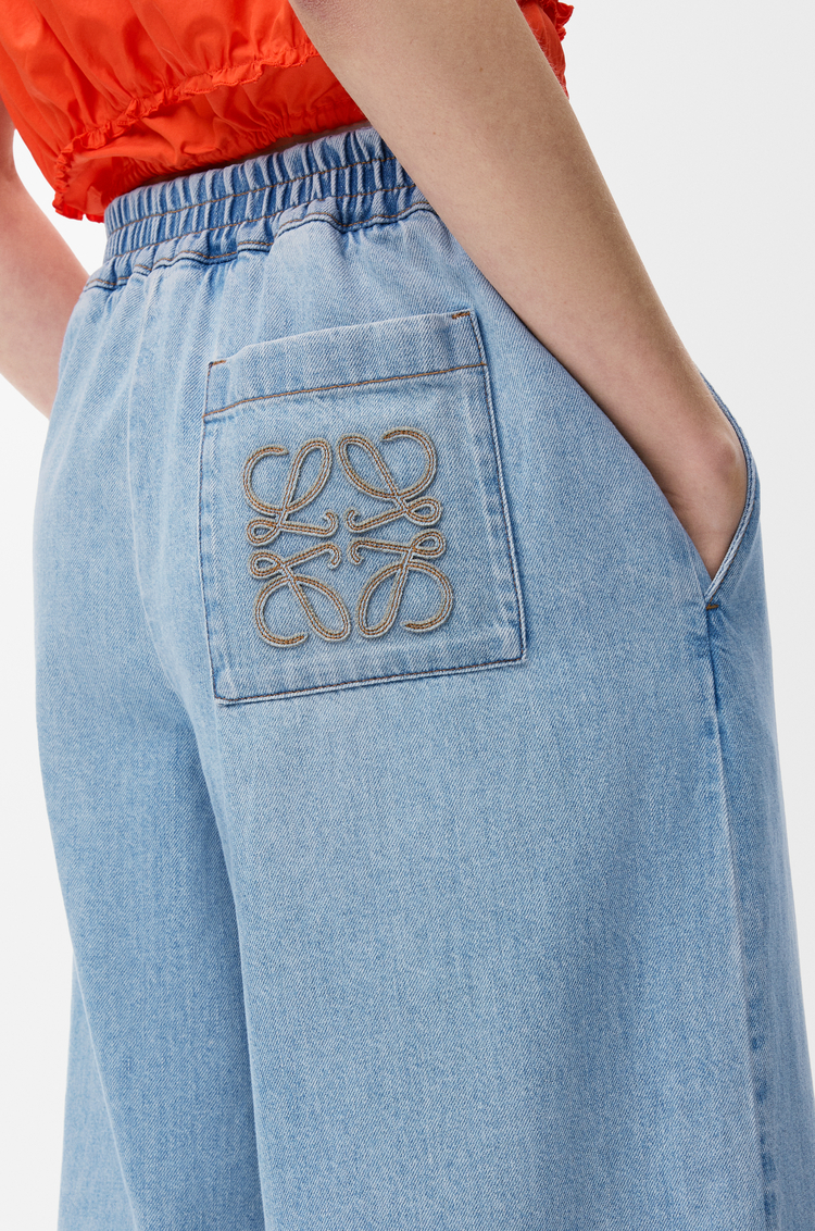 LOEWE Pantaloni crop in denim Blu Délavé