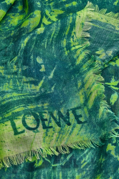 LOEWE Chal en cashmere y seda Verde/Multicolor plp_rd