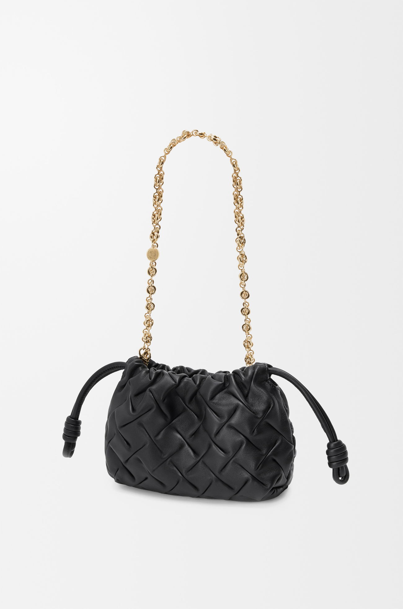 LOEWE Borsa Flamenco Purse mini in nappa di vitello con pieghe Nero