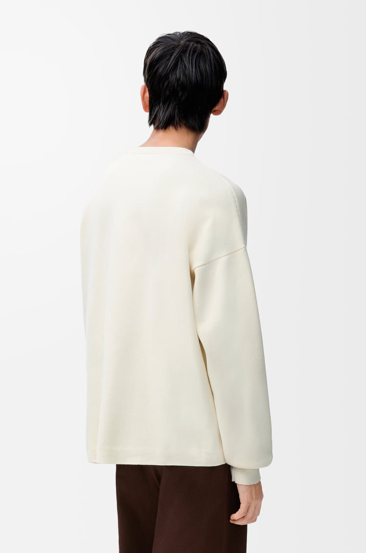 LOEWE 棉質混紡套頭衫 白色/淺灰色