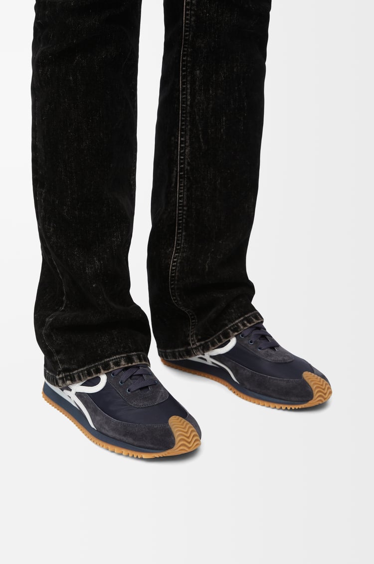 LOEWE Flow Runner in nylon and suede Dark Navy