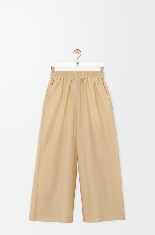 LOEWE Cropped trousers in cotton blend Light Beige
