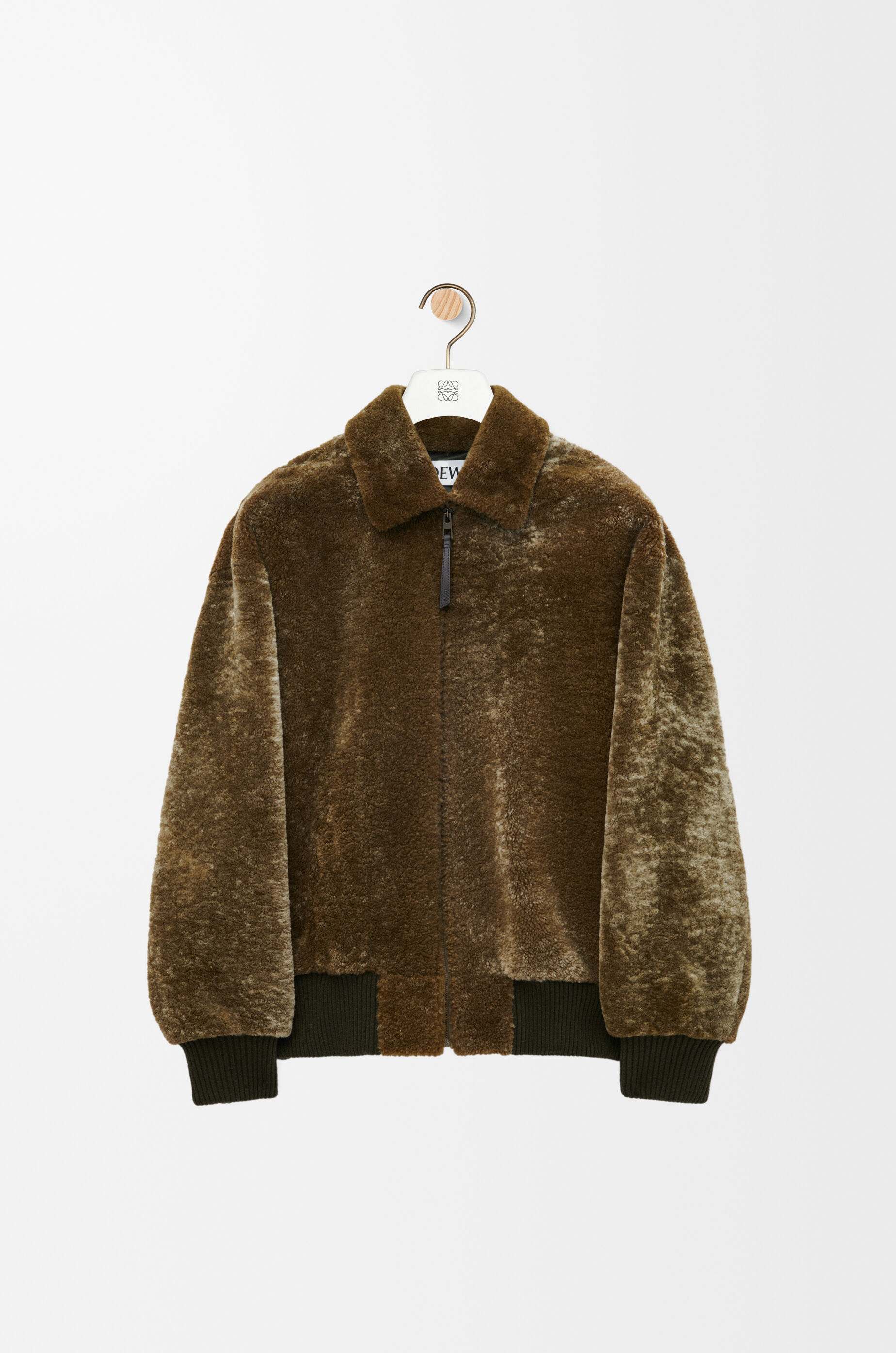 Zip-up jacket in shearling Green - LOEWE