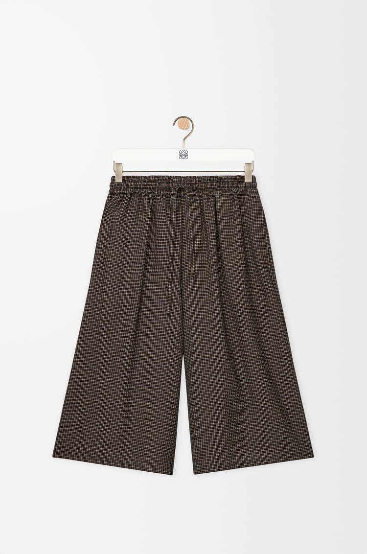 LOEWE Drawstring shorts in cotton and linen blend Black/Multicolor