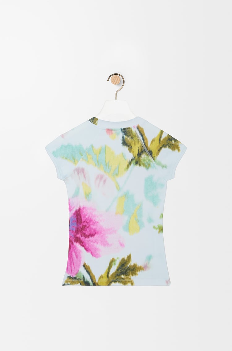 LOEWE Small fit t-shirt in cotton blend Light Blue/Multicolor