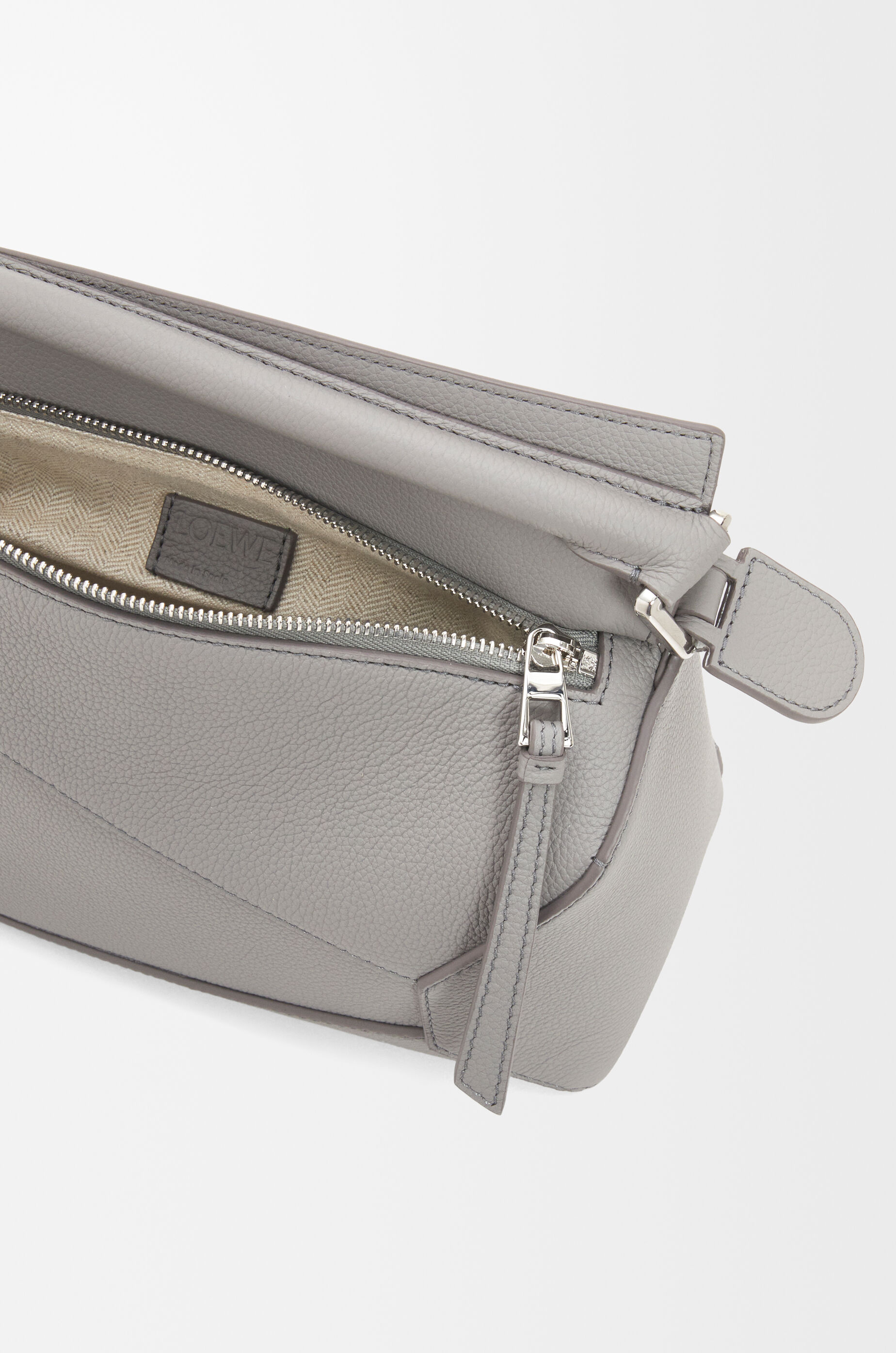 Small Puzzle Edge bag in soft grained calfskin Grey - LOEWE