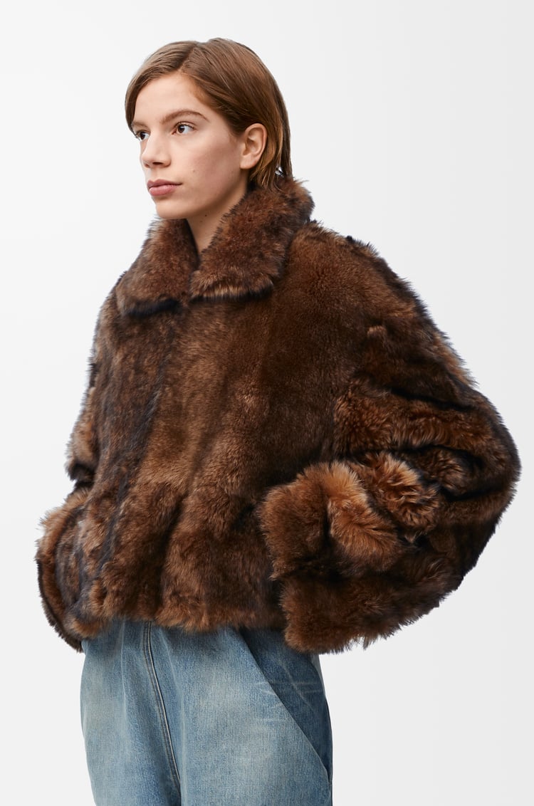 LOEWE Chaqueta en lana de oveja Marrón/Naranja