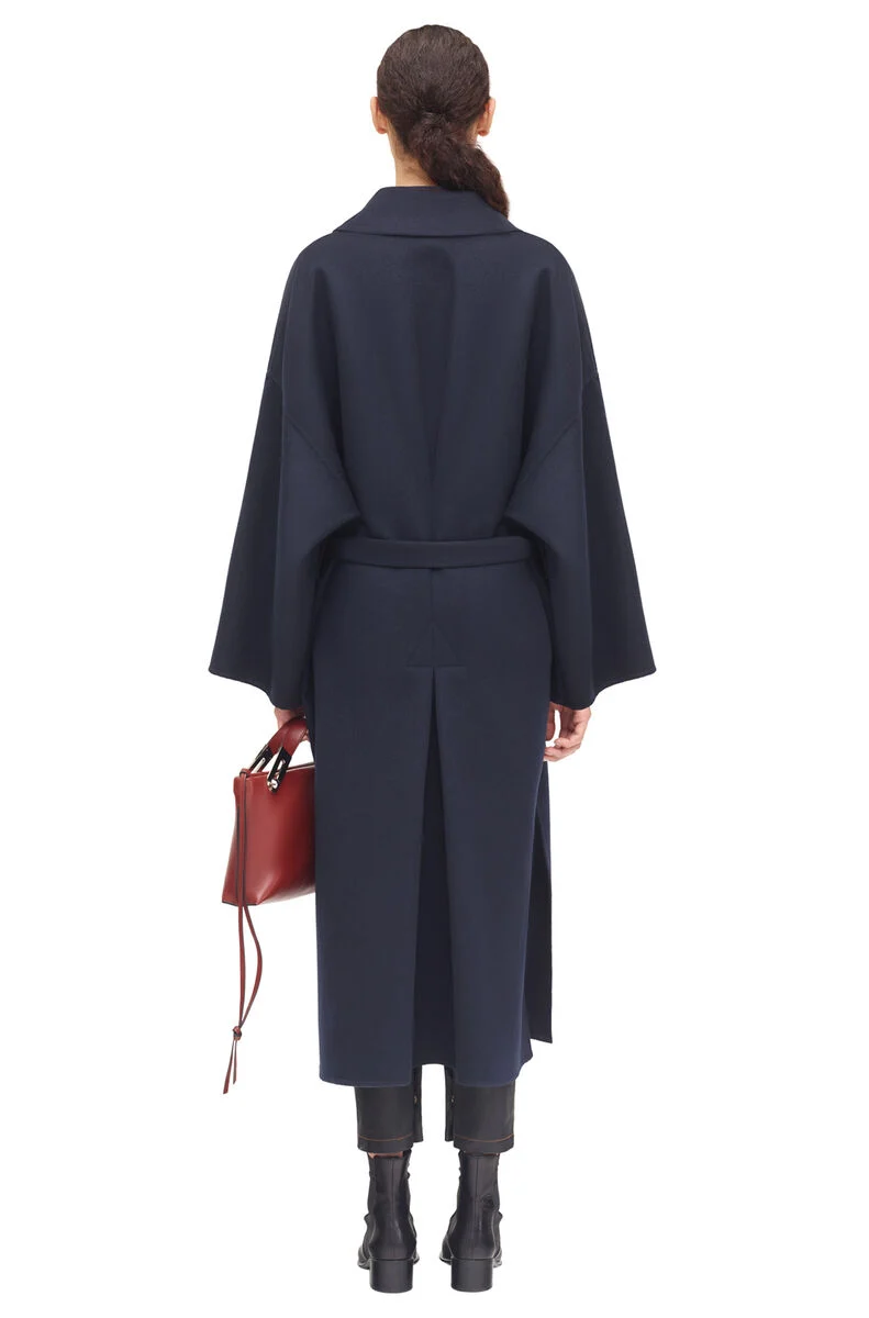 Oversize Belted Coat Navy Blue LOEWE