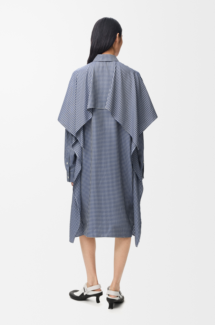 LOEWE Abito a mantella in seta Blu/Bianco