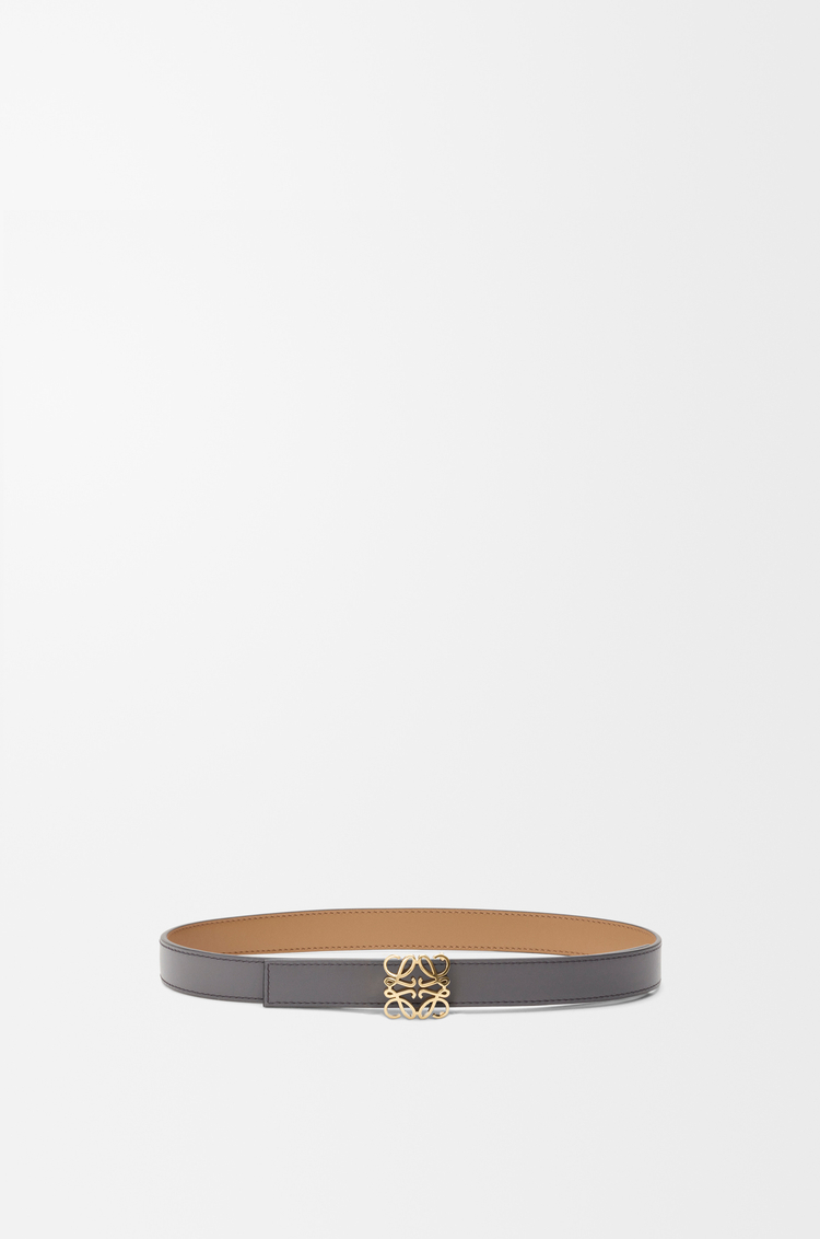 LOEWE Reversible Anagram Bombé belt in smooth calfskin Mocha/Slate