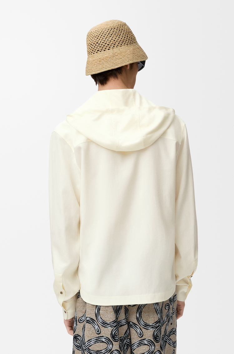 LOEWE Camisa con capucha en lyocell Marfil