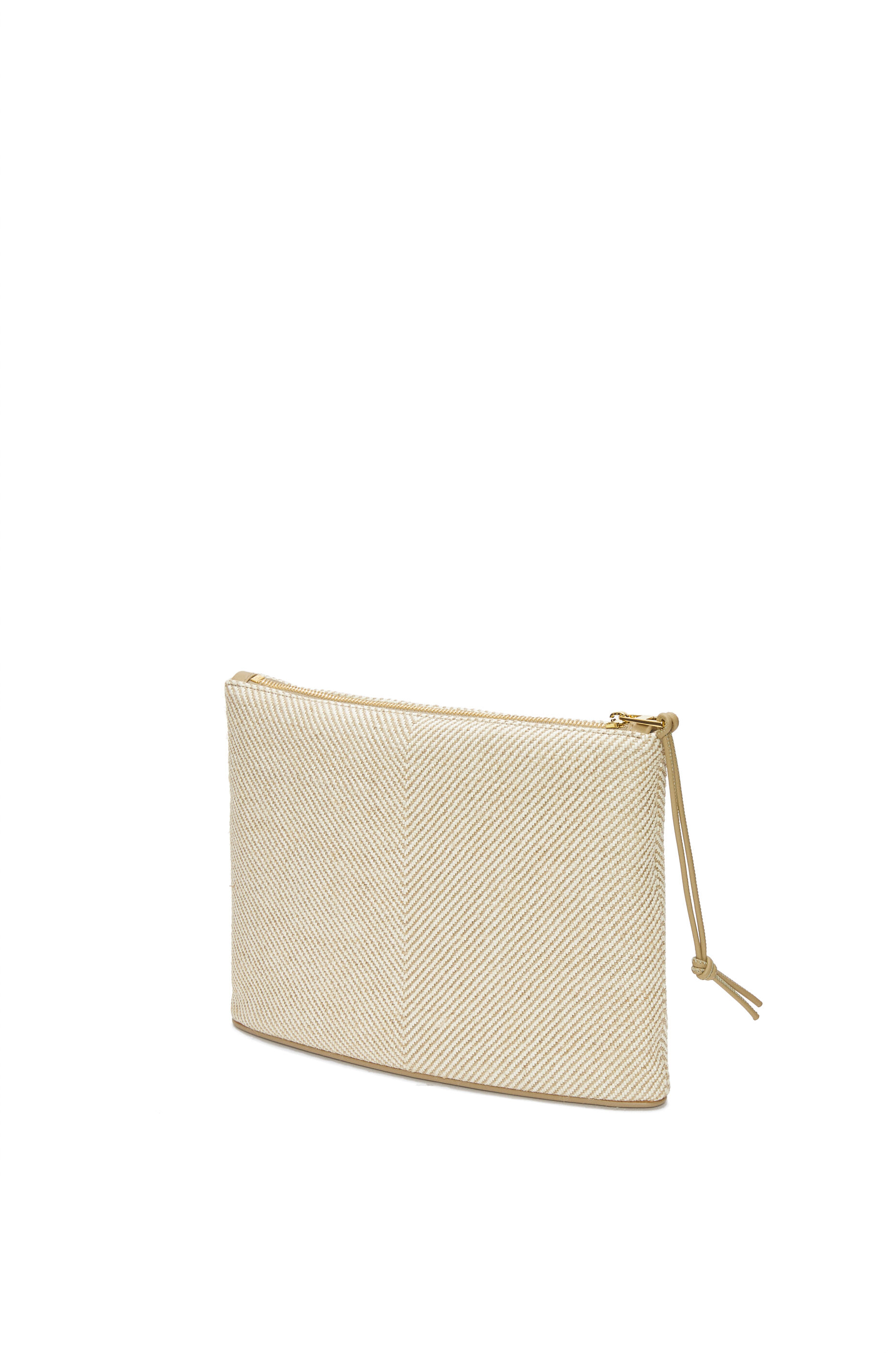 絶対的な信頼 ポーチ（ロエベジャカード&カーフ） オブロング エクリュ LOEWE - バッグ