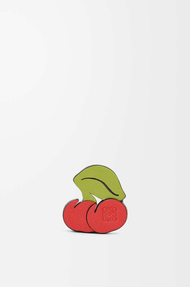 LOEWE Cherry dice in classic calfskin Red/Green