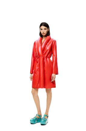 LOEWE Belted coat in nappa Red plp_rd