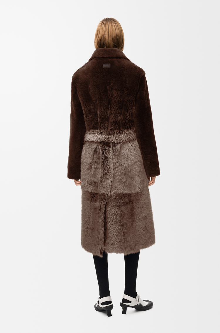 LOEWE Abrigo en lana de oveja Marrón Oscuro