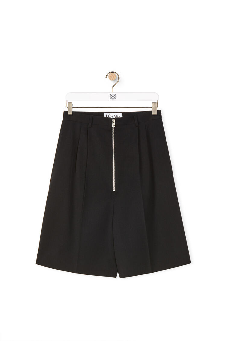 LOEWE Zip Bermuda shorts in wool Black pdp_rd