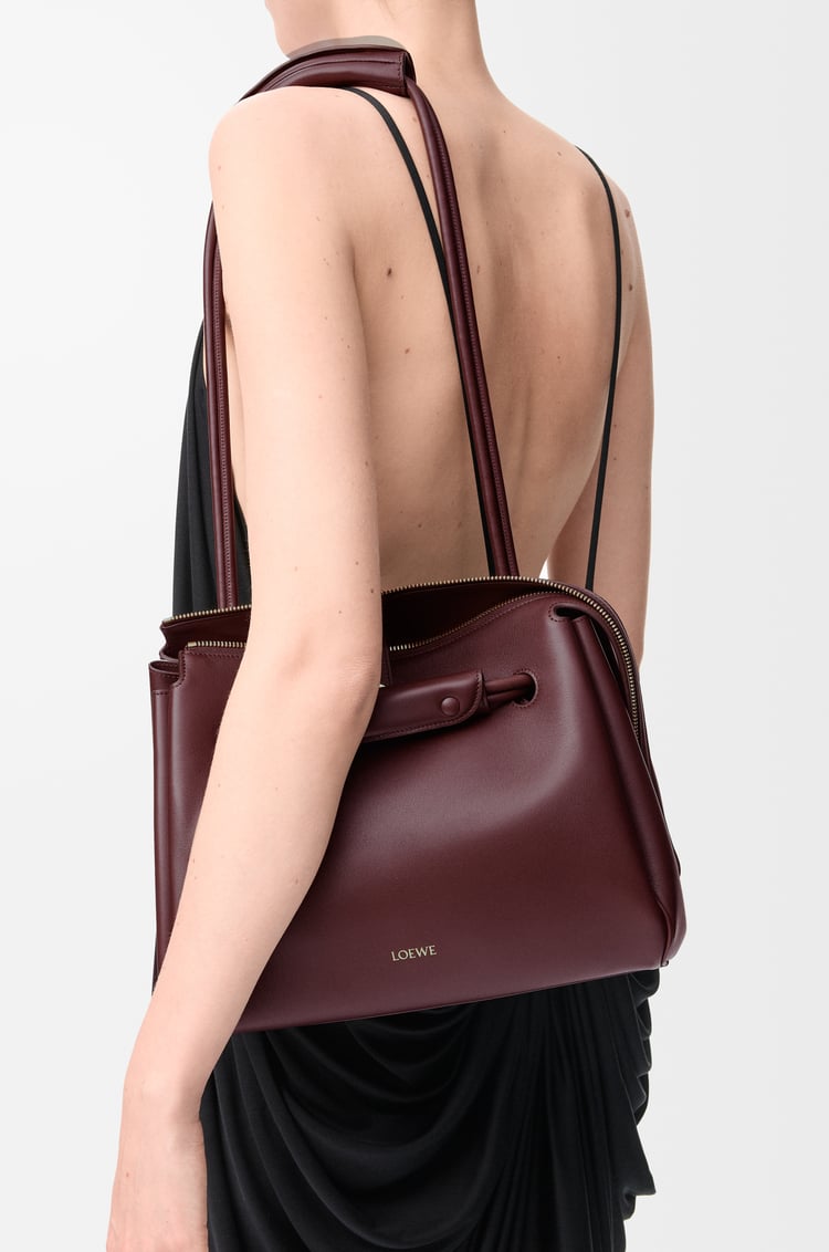 LOEWE Medium Madrid bag in supple calfskin Dark Burgundy