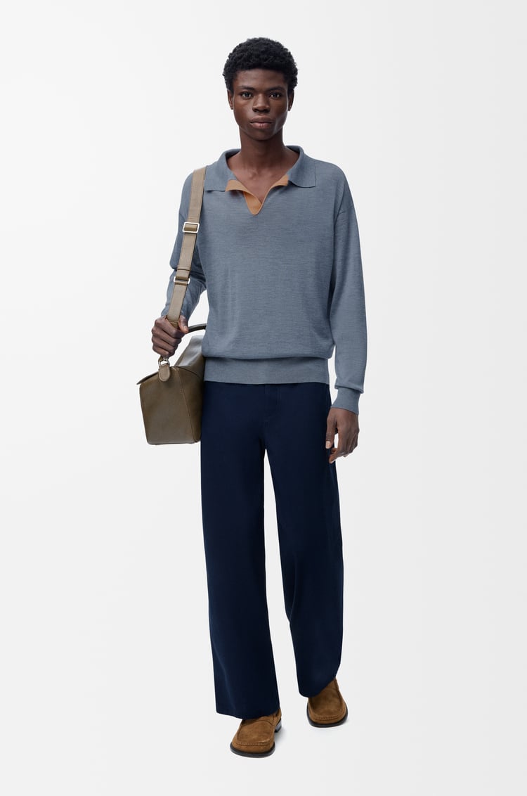 LOEWE Pantalón de carpintero en algodón Azul Marino
