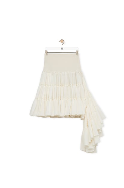 LOEWE Ruffled skirt in silk 米白色 plp_rd