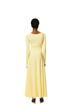 LOEWE Belted midi dress in viscose Light Yellow plp_rd