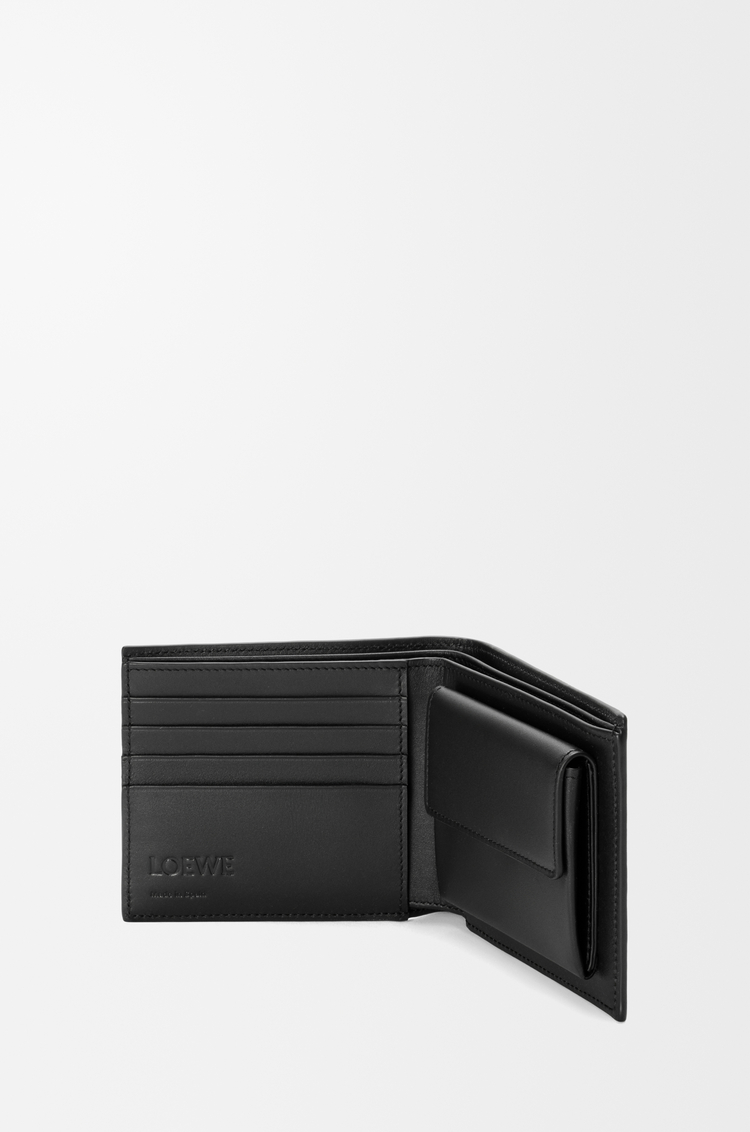 LOEWE 經典小牛皮 Flag 雙摺零錢包 黑色/熱帶綠