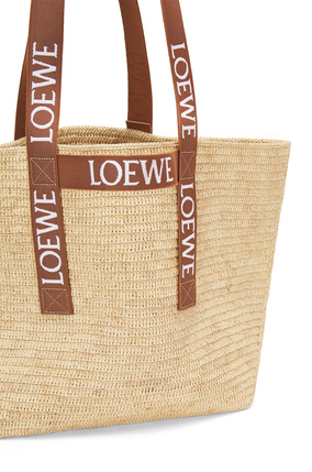 LOEWE Fold Shopper酒椰纖維手提包 自然色/古銅色