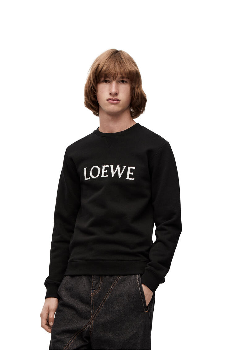 LOEWE Embroidered LOEWE sweatshirt in cotton Black