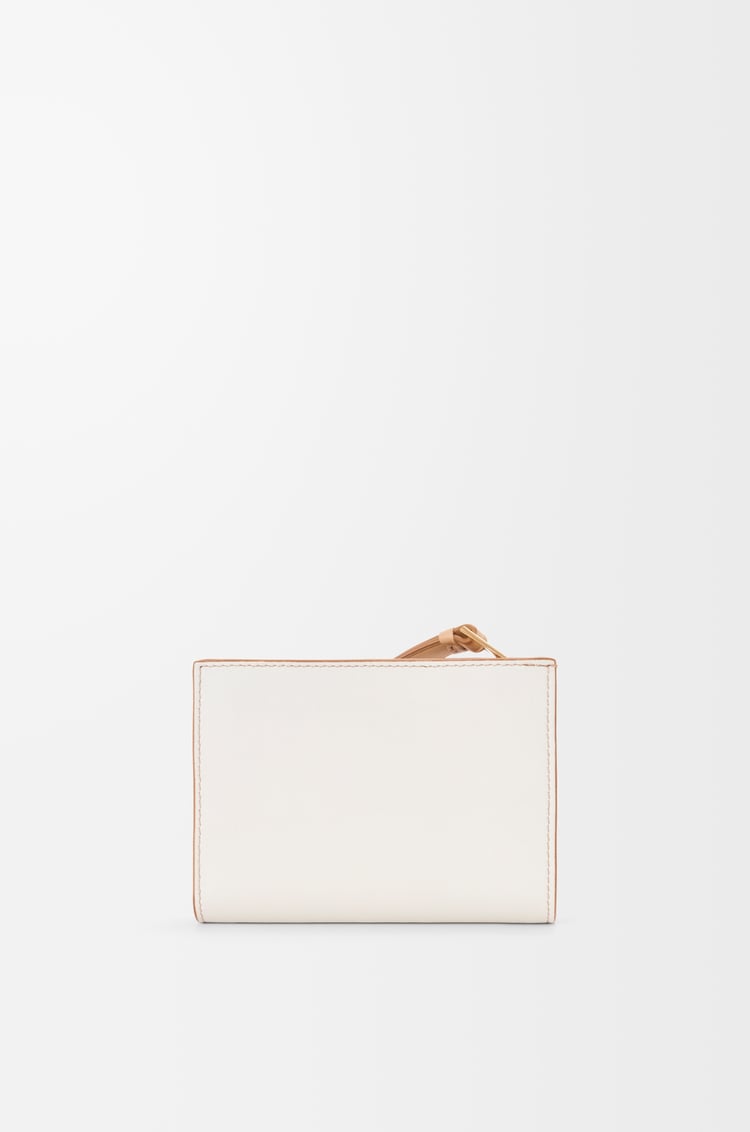 LOEWE Cartera compacta Puzzle en piel de ternera clásica Gris Claro/Beige Sedoso