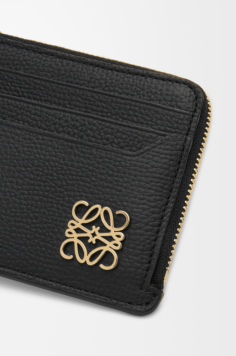 LOEWE アナグラム スクエア コインカードホルダー（ペブルグレインカーフ） ブラック/ゴールド