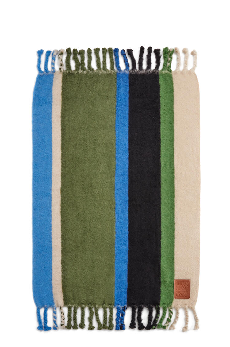 LOEWE Manta en mohair y lana de rayas Verde/Multicolor