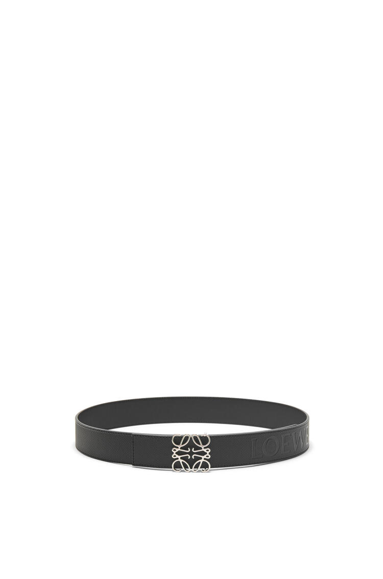 LOEWE Reversible Anagram belt in diamond calfskin Black/Palladium