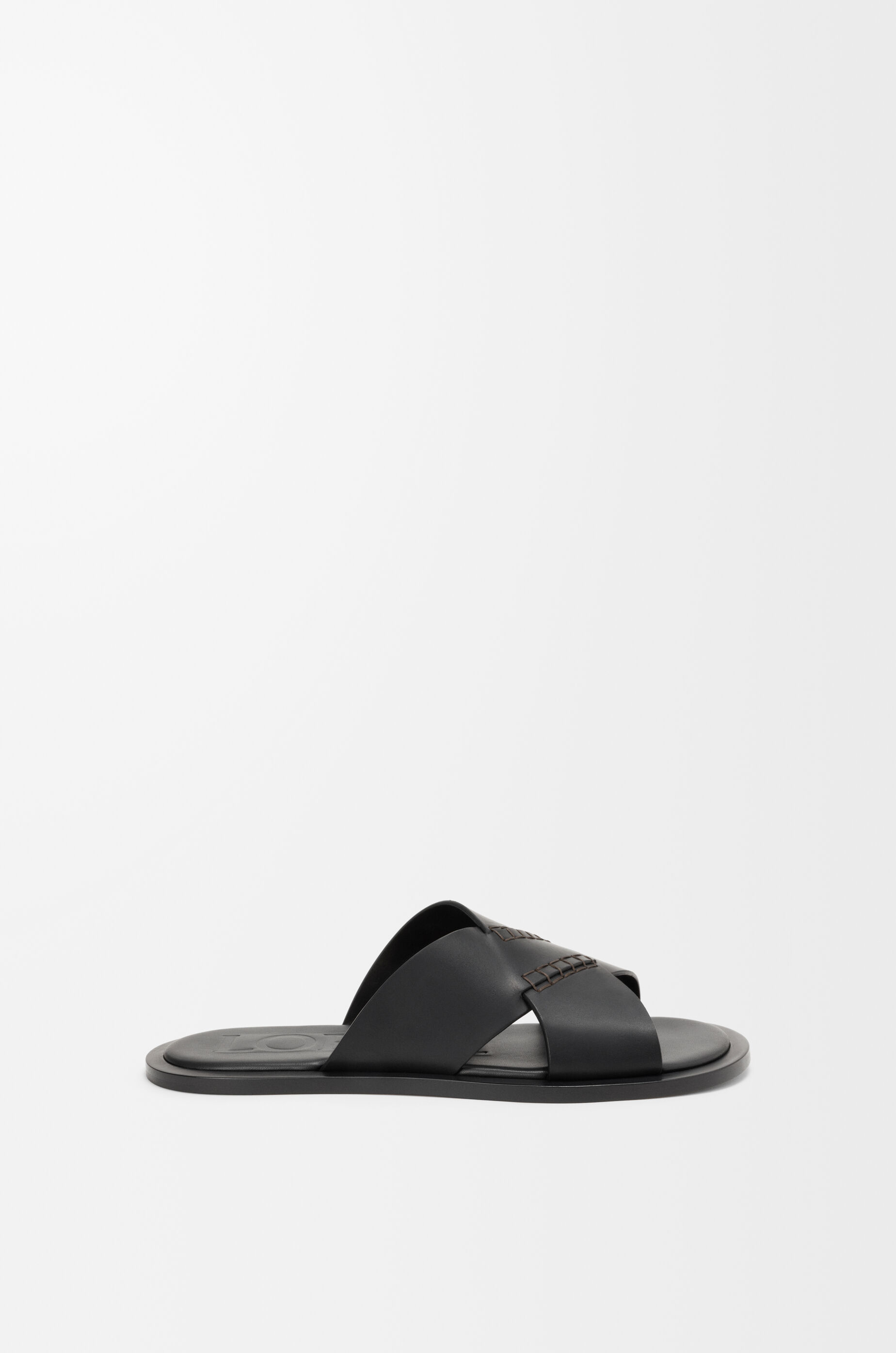 Flex criss-cross slide in vegetable-tanned calfskin Brown - LOEWE