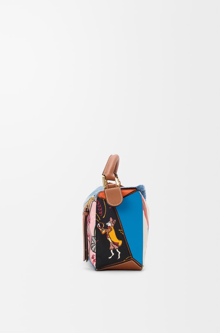 LOEWE Puzzle 10 Paula’s Ibiza Parrot re-edition bag in calfskin and textile Multicolor