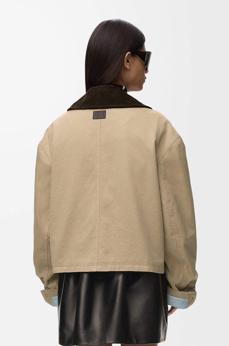 LOEWE 棉质短款派克大衣 米色