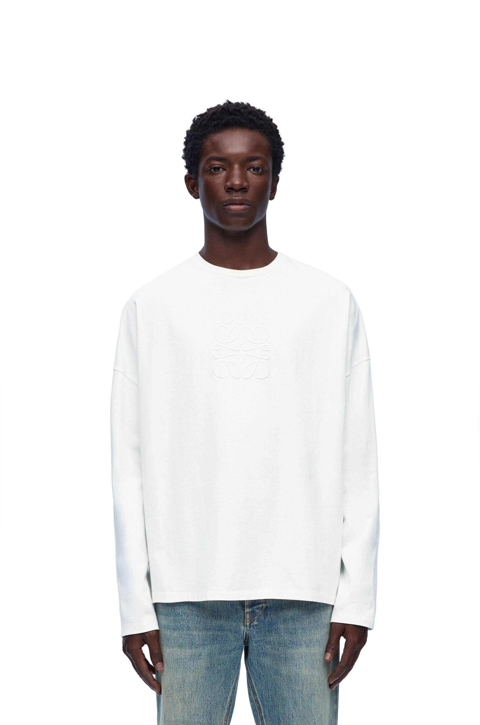 Loose fit long sleeve T shirt in cotton White LOEWE