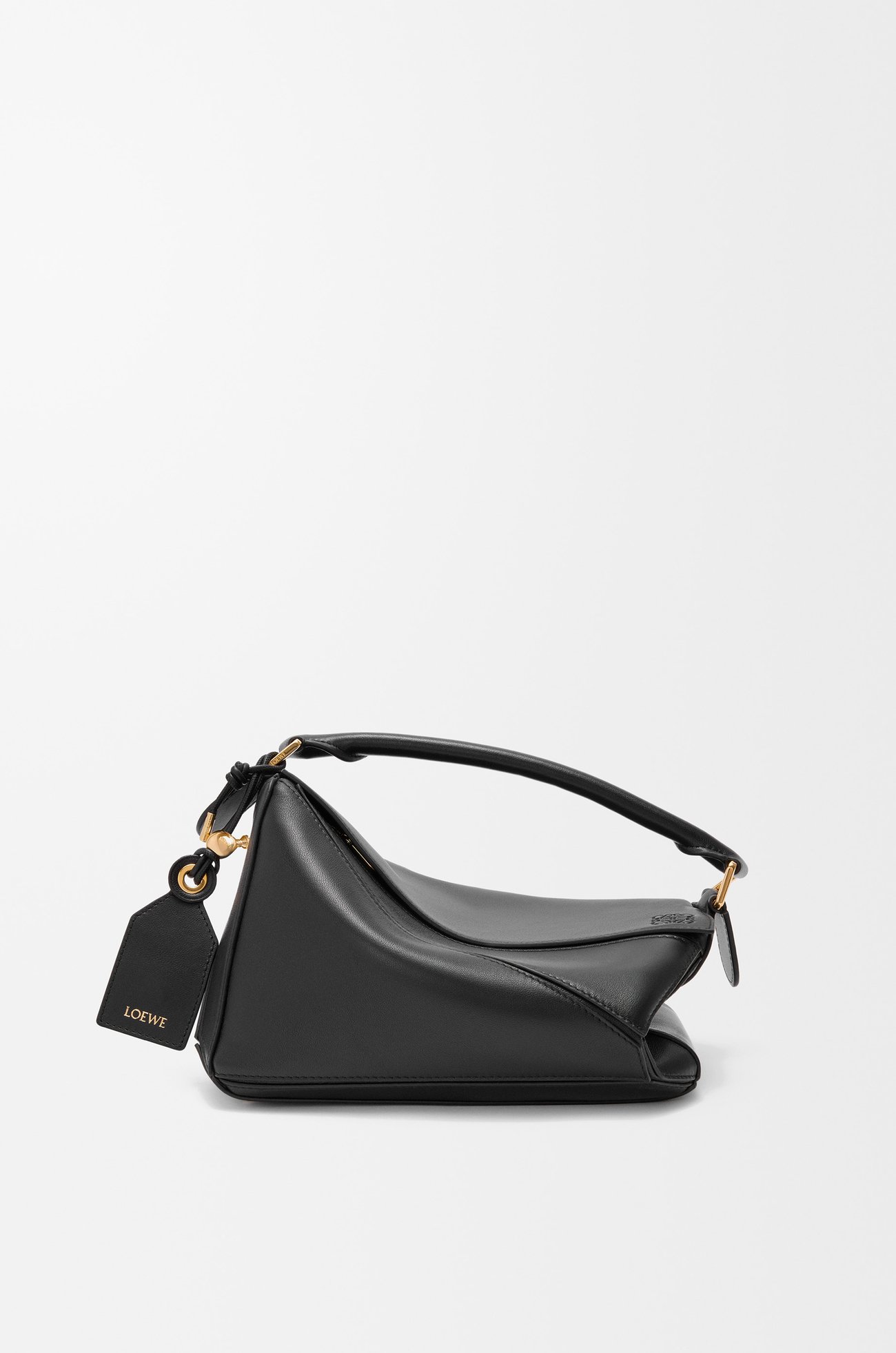 LOEWE Borsa Featherlight Puzzle piccola in nappa di agnello Nero