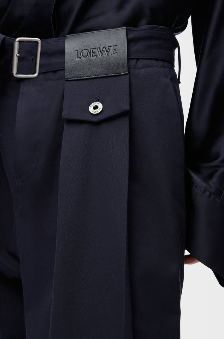 LOEWE 트라우저 - 코튼 & 실크 다크 네이비