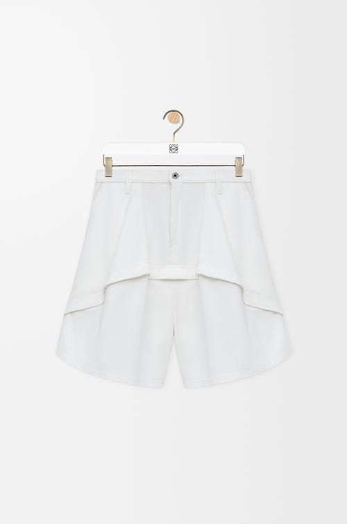 LOEWE Pantalón corto en denim Blanco