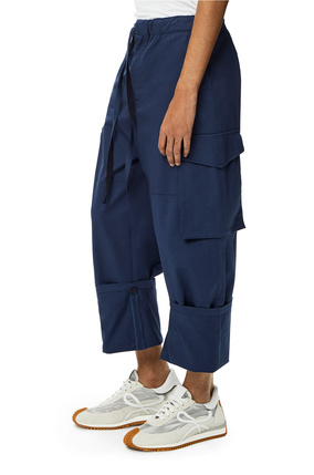 LOEWE Multi pocket drawstring trousers in cotton Petroleum plp_rd