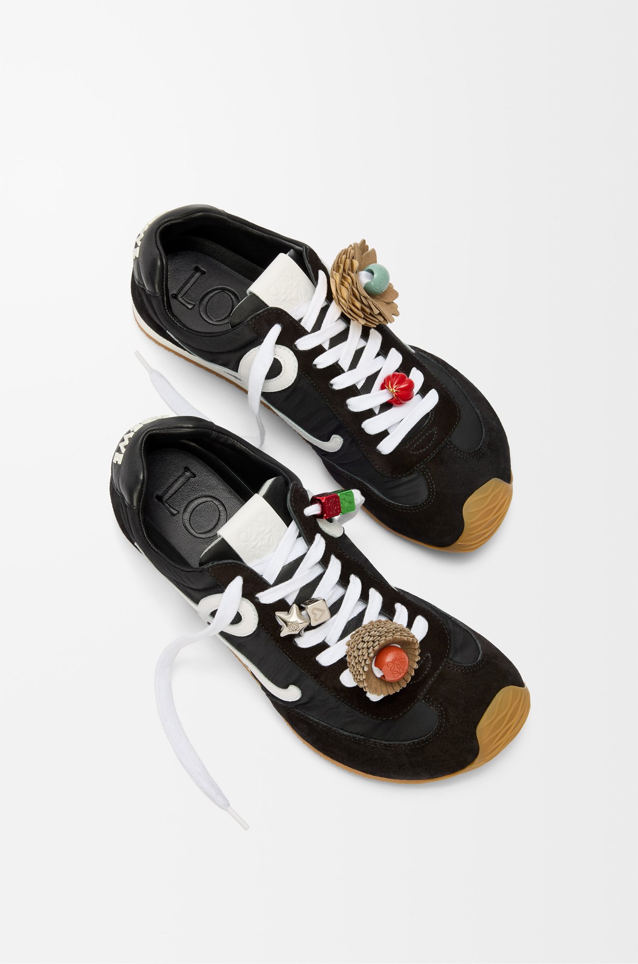 LOEWE Ballet Runner 2.0 in nylon and calfskin Black/White
