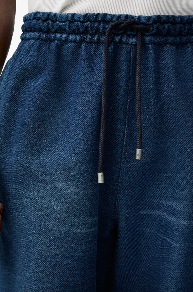LOEWE Pantalon à liens de serrage en coton Bleu Indigo