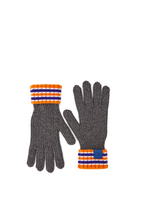 LOEWE Stripe gloves in wool Orange/Grey plp_rd
