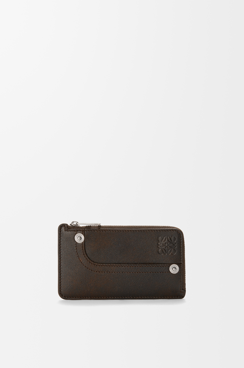 LOEWE Panta coin cardholder in shiny calfskin Vintage Brown