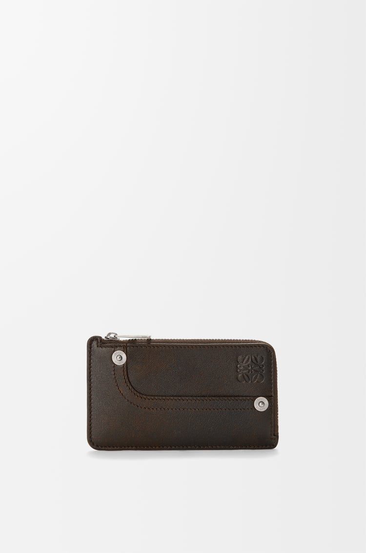 LOEWE Panta coin cardholder in shiny calfskin Vintage Brown