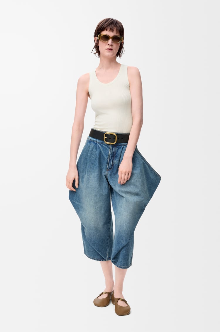 LOEWE Anagram tank top in silk Soft White