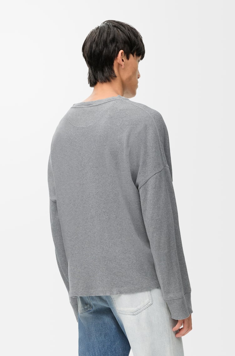 LOEWE Oversized fit long sleeve T-shirt in cotton Grey Melange